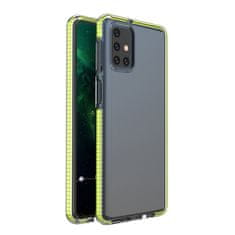 slomart spring case prozoren tpu gel zaščitni ovitek s pisanim okvirjem za samsung galaxy m51 rumen