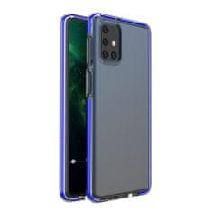 slomart spring case prozoren tpu gel zaščitni ovitek s pisanim okvirjem za samsung galaxy m51 moder