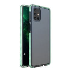 slomart spring case prozoren tpu gel zaščitni ovitek s pisanim okvirjem za samsung galaxy m51 mint