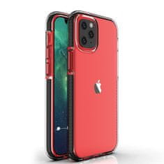 HURTEL SPRING CASE, GEL OVITEK S PISANIM OKVIRJEM ZA IPHONE 12 MINI, ČRN