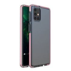 slomart spring case prozoren tpu gel zaščitni ovitek s pisanim okvirjem za samsung galaxy m51 roza