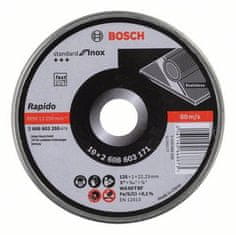 Bosch Standard for Inox - Rapido ravna rezalna plošča, WA 60 T BF, 125 mm, 22,23 mm, 1,0 mm (2608603255)