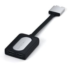 Satechi USB-C v dvojni HDMI adapter, srebrn