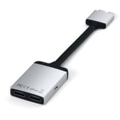 Satechi USB-C v dvojni HDMI adapter, srebrn