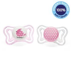 Chicco Physio Light Silikonski dudelec 2-6m deklica - ptica/očka 2 kosa