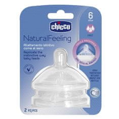 Chicco Silikonska steklenička z naravnim občutkom in hitrim pretokom 6m+ 2 kosa