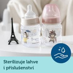 Canpol babies Steklenička s širokim ustjem Bonjour Paris 120 ml modra