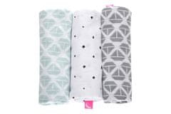 Motherhood Muslin plenice 3pcs Mint Boats 70x80 cm