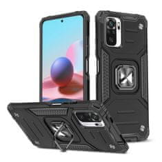 slomart wozinsky ring armor case kickstand tough rugged cover za xiaomi redmi note 10 / redmi note 10s črn