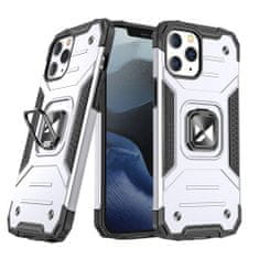 shumee Armored ovitek z ovitkom + magnetno držalo za iPhone 13 Ring Armor, srebrn