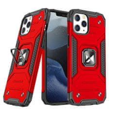 WOZINSKY Oklepni ovitek + magnetno držalo za iPhone 13 Pro Ring Armor rdeča