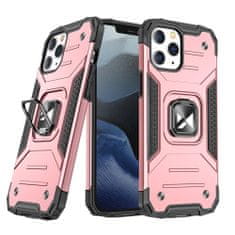 WOZINSKY Oklepni ovitek + magnetno držalo za iPhone 13 Pro Ring Armor roza