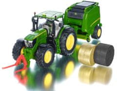 SIKU Farmer Traktor John Deere + stiskalnica 1:32