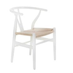 shumee Wicker Natural bel stol po navdihu Wishbone