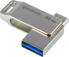 GoodRam ODA3 USB ključ 32 GB, USB 3.2–tip C, srebrn