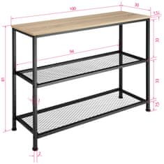 tectake Konzola Bristol 100 x 30 x 81 cm Industrijsko svetlo