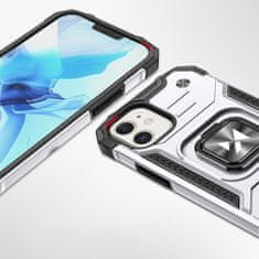 WOZINSKY ring armor hibridni oklepni etui + magnetno držalo iphone 12 mini srebrno