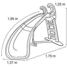 Feber Vrtni tobogan z zavitim toboganom 195 cm