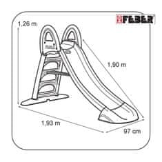 Feber Velik vrtni tobogan z vodnim toboganom 190 cm