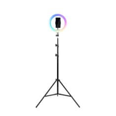 Havit RGB LED svetlobni obroč s tripod stojalom, Ø26 cm, 72-210 cm, črn