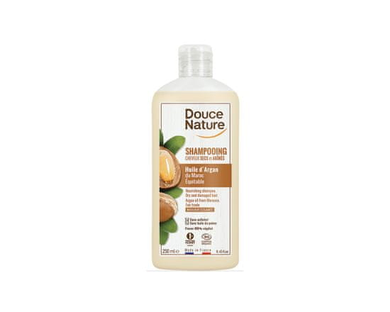 Douce Nature Naravni šampon za suhe in poškodovane lase, argan, 250 ml (ekološko)