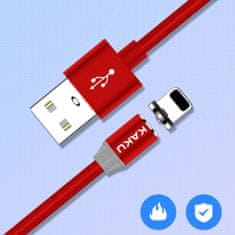 Kaku Magnetic kabel USB / Lightning 3A 1m, rdeča