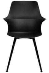KINGHOME BRAZO HIGH črni stol - polipropilen, kovina