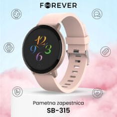 Forever ForeVive Lite SB-315 pametna ura, Bluetooth 5.0, Android + iOS aplikacija, IP67, roza-zlata - odprta embalaža