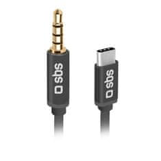 SBS USB-C v 3,5 mm Jack avdio adapter, 1 m, črn