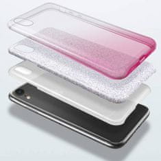 Bling ovitek za Samsung Galaxy S21 FE G990, silikonski, 2v1, srebrno-roza