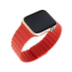 FIXED Pašček z magnetno zaponko za Apple Watch 38 mm/40 mm, silikonski, rdeč (FIXMST-436-RD)