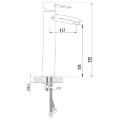 LEMARK Pipa za umivalnik, visoka, monolitna, krom, LEMARK LM3209C "ATLANTISS" (10 letna garancija)
