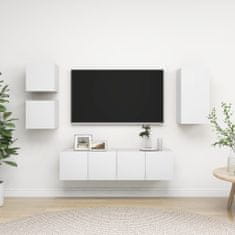 Vidaxl Komplet TV omaric 5-delni bela iverna plošča