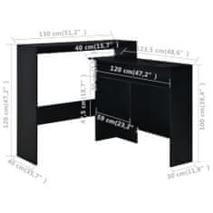 Greatstore Barska miza z 2 površinama 130x40x120 cm črna