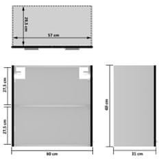 Vidaxl Viseča steklena omarica črna 60x31x60 cm inženirski les