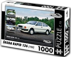 RETRO-AUTA© Puzzle št. 75 Škoda RAPID 136 (1988) 1000 kosov
