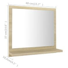 Vidaxl Kopalniško ogledalo sonoma hrast 40x10,5x37 cm iverna plošča