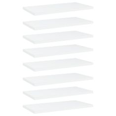 Vidaxl Dodatne police za omaro 8 kosov bele 40x20x1,5 cm iverna plošča