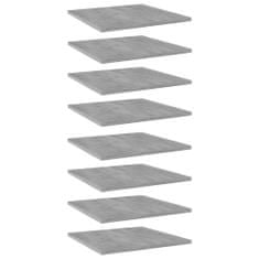 Vidaxl Dodatne police za omaro 8 kosov betonsko sive 40x40x1,5 cm
