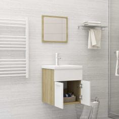 Vidaxl 2-delni komplet kopalniškega pohištva bel in sonoma hrast