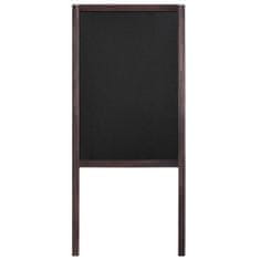 Greatstore Dvostranska črna tabla iz cedrovine prostostoječa 40x60 cm