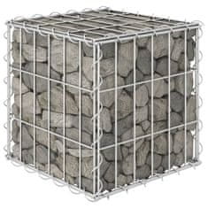 Greatstore Kockasta visoka greda gabion iz jeklene žice 30x30x30 cm