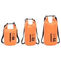 Vidaxl Torba Dry Bag z zadrgo oranžna 15 L PVC