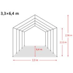 Vidaxl Premični šotor za živino PVC 550 g/m2 3,3x6,4 m temno zelen