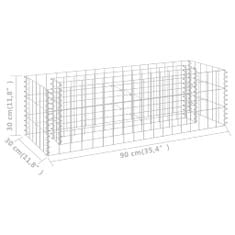 Vidaxl Visoka greda gabion pocinkano jeklo 90x30x30 cm