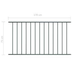 Vidaxl Ograjni panel prašno premazano jeklo 1,7x0,75 m antraciten