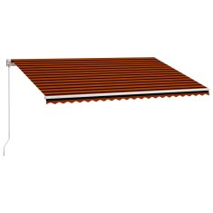 Vidaxl Ročno zložljiva tenda 500x300 cm oranžna in rjava