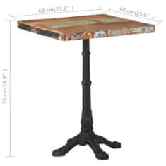 Vidaxl Bistro miza 60x60x76 cm trden predelan les