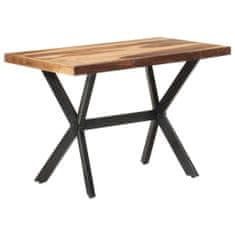 Vidaxl Jedilna miza 120x60x75 cm trden les z medenim zaključkom