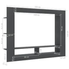 Vidaxl TV omarica siva 152x22x113 cm iverna plošča